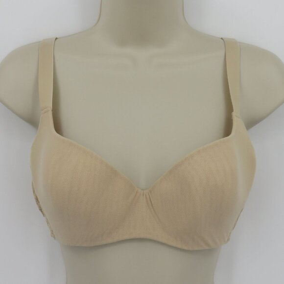 Cosabella 32D Bra NEVER 1172 Cream Beige Underwire Lined Lace Trim Mesh Overlay - Picture 15 of 16